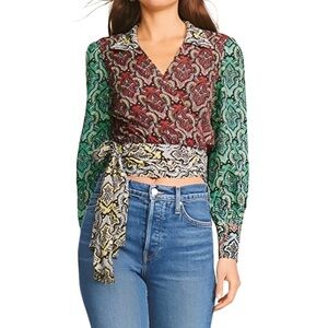 Alice + Olivia | Omega Blouson Sleeve Wrap Top